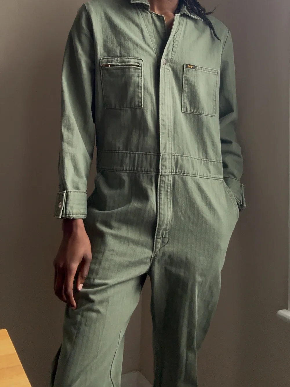 Lee Olive Green Union-Alls Utility Coveralls Jumpsuit Workwear Medium - Picture 9 of 9
